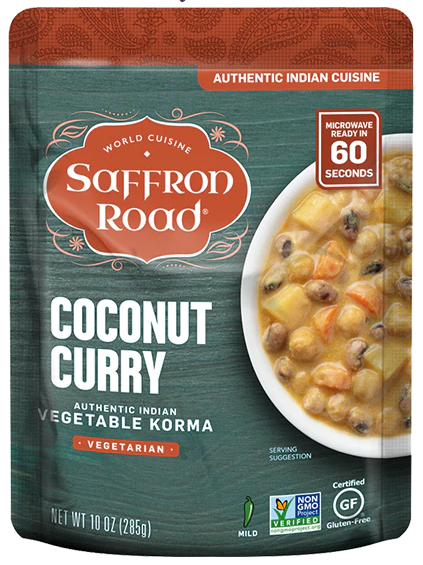 saffran road coconut curry |  hälsosamma måltider i mikrovågsugn