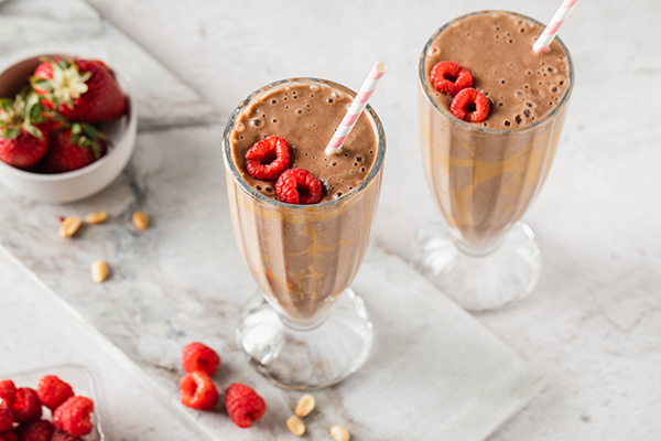 Choklad PB&J Shakeology i glas